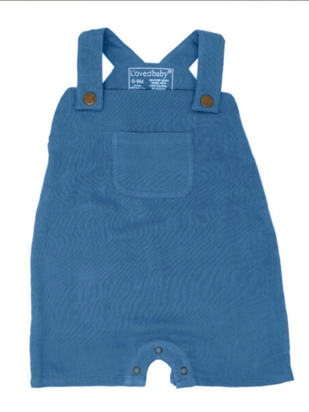 6-9M NWT L'ovedbaby Organic Muslin Kids Overall-Pacific Blue